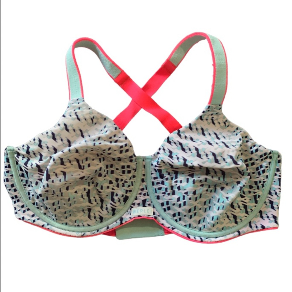 Berlei Seafoam Navy White Pink 36DD Bra Preloved Cond #10057